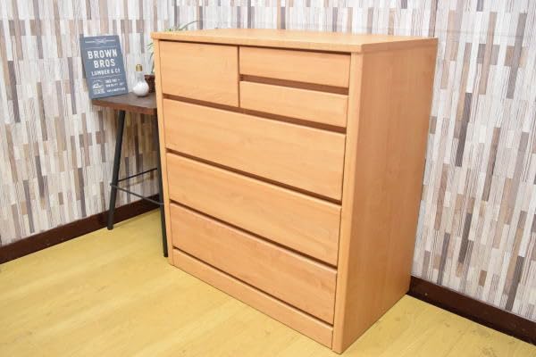 新品 展示処分品】国産 アルダー材 オイル仕上げ ハイチェスト 完成品